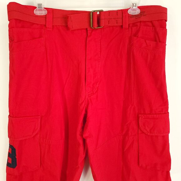 Vtg Polo Ralph Lauren Cargo Shorts Men's 40 Red Classic Polo Chino Double Pony